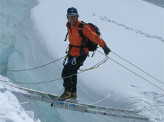 Ladders and crevasses on Khumbu glacier